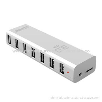 USB3.0 7-port Hub, Power Adapter with Plug-and-play Function, Hot Swappable and PortableNew